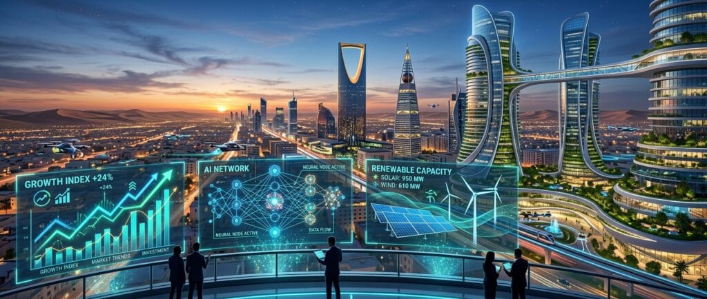 サウジアラビアの AI・データセンター投資戦略のイメージ